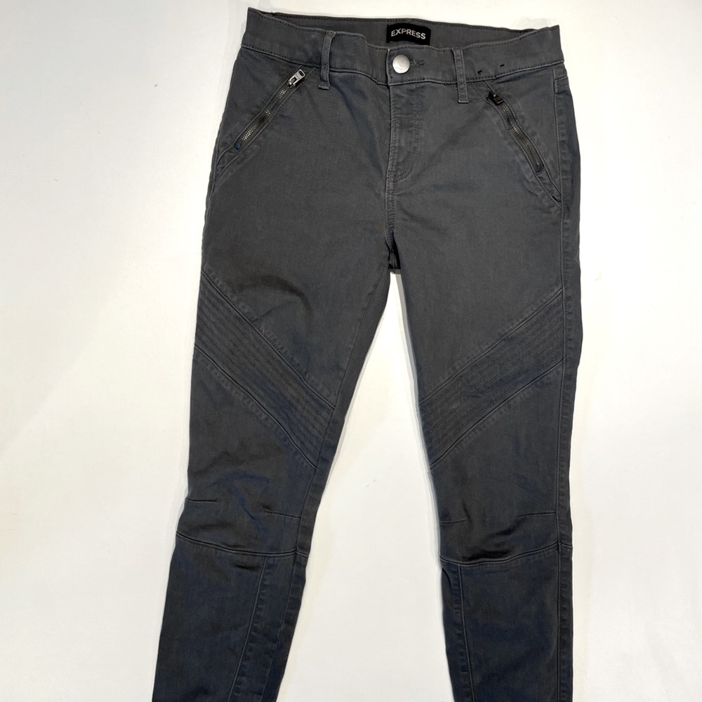 Express Mid-rise Twill Ankle Leggings Gray